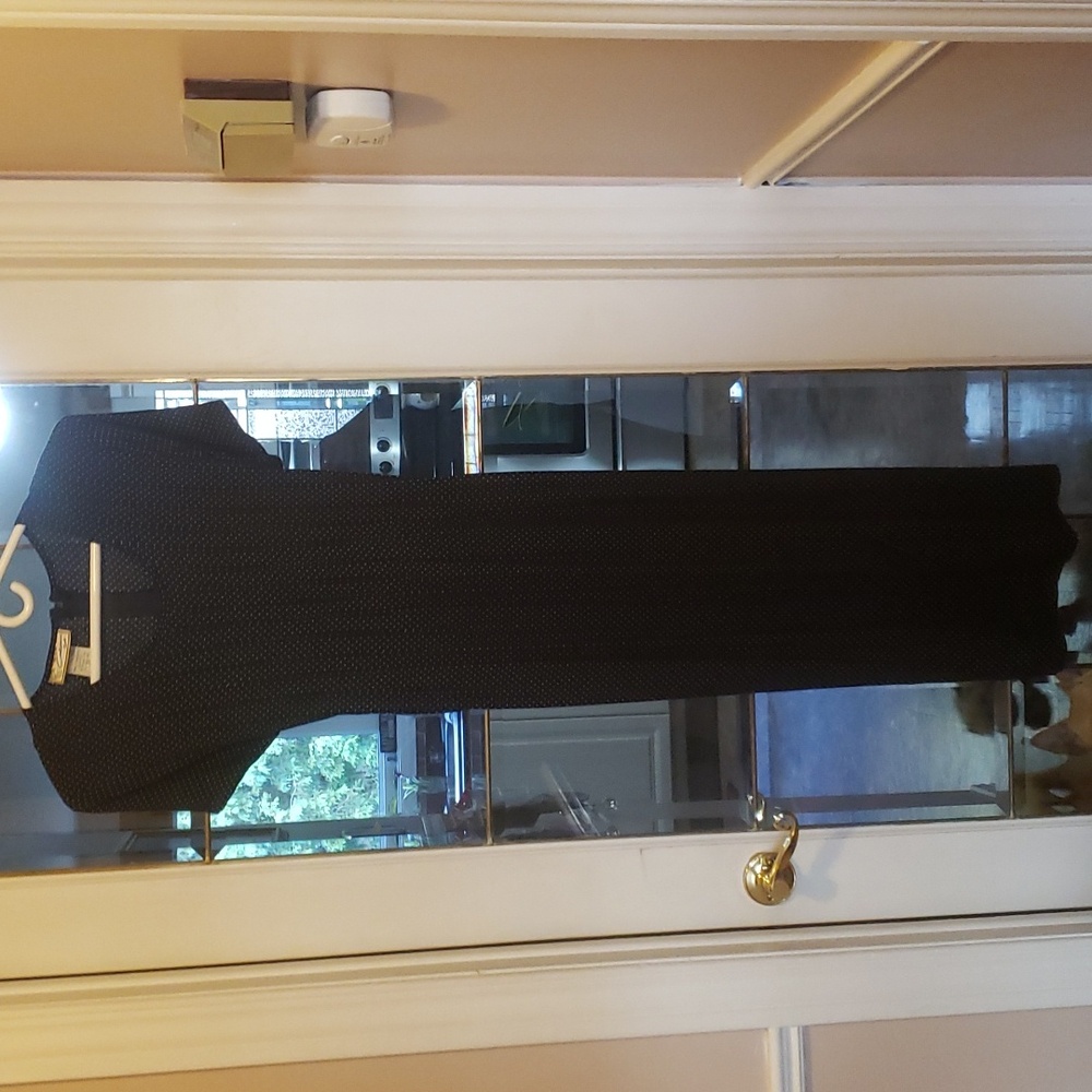 Vtg California Girl Long Black Polka Dot Dress.  SIZE 13/14